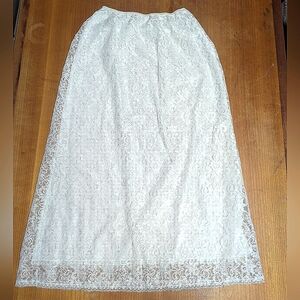 VINTAGE White Lace Slip Skirt Womens Sz Small